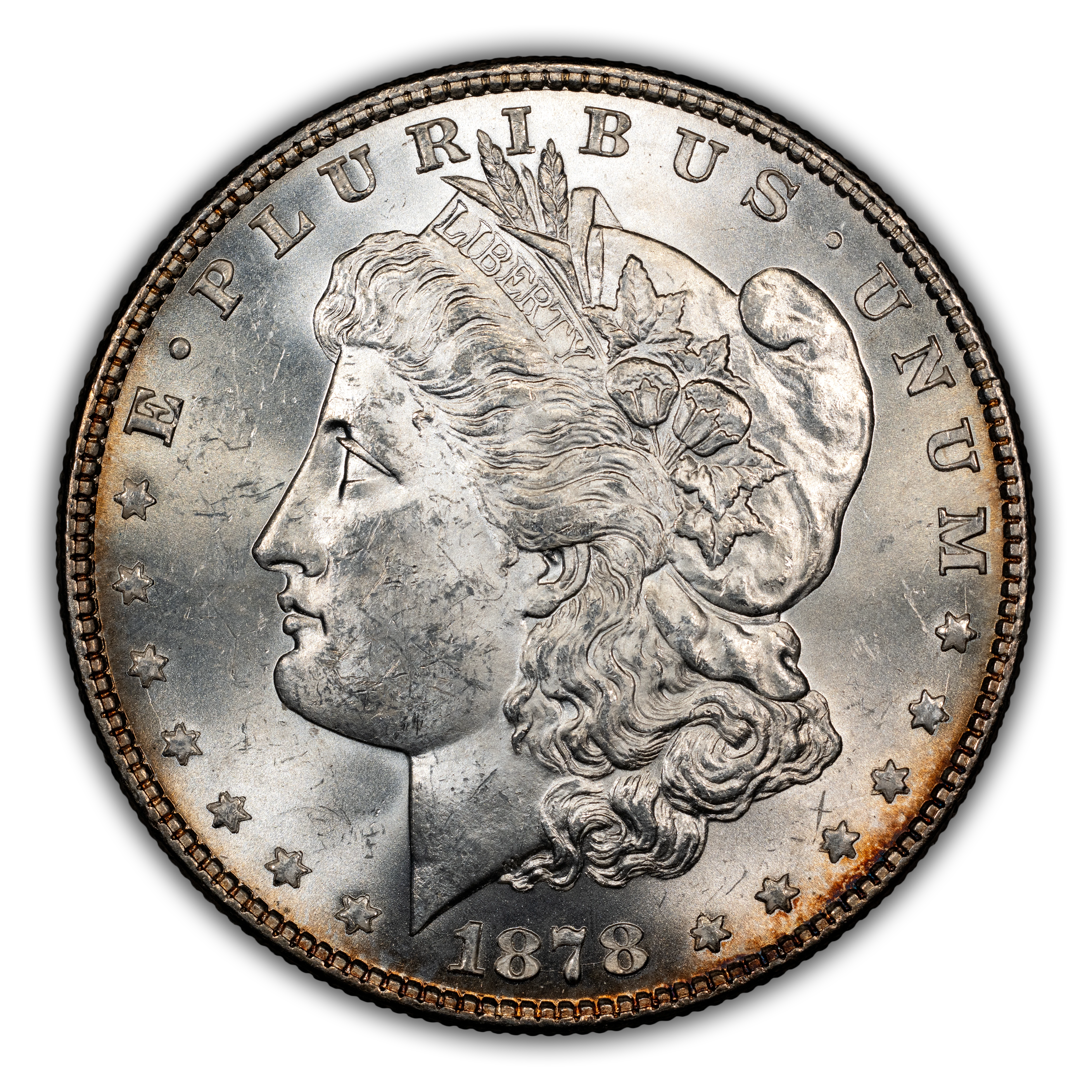 1878 8TF Morgan Dollar Tripled Stars VAM 16 Mint State (MS