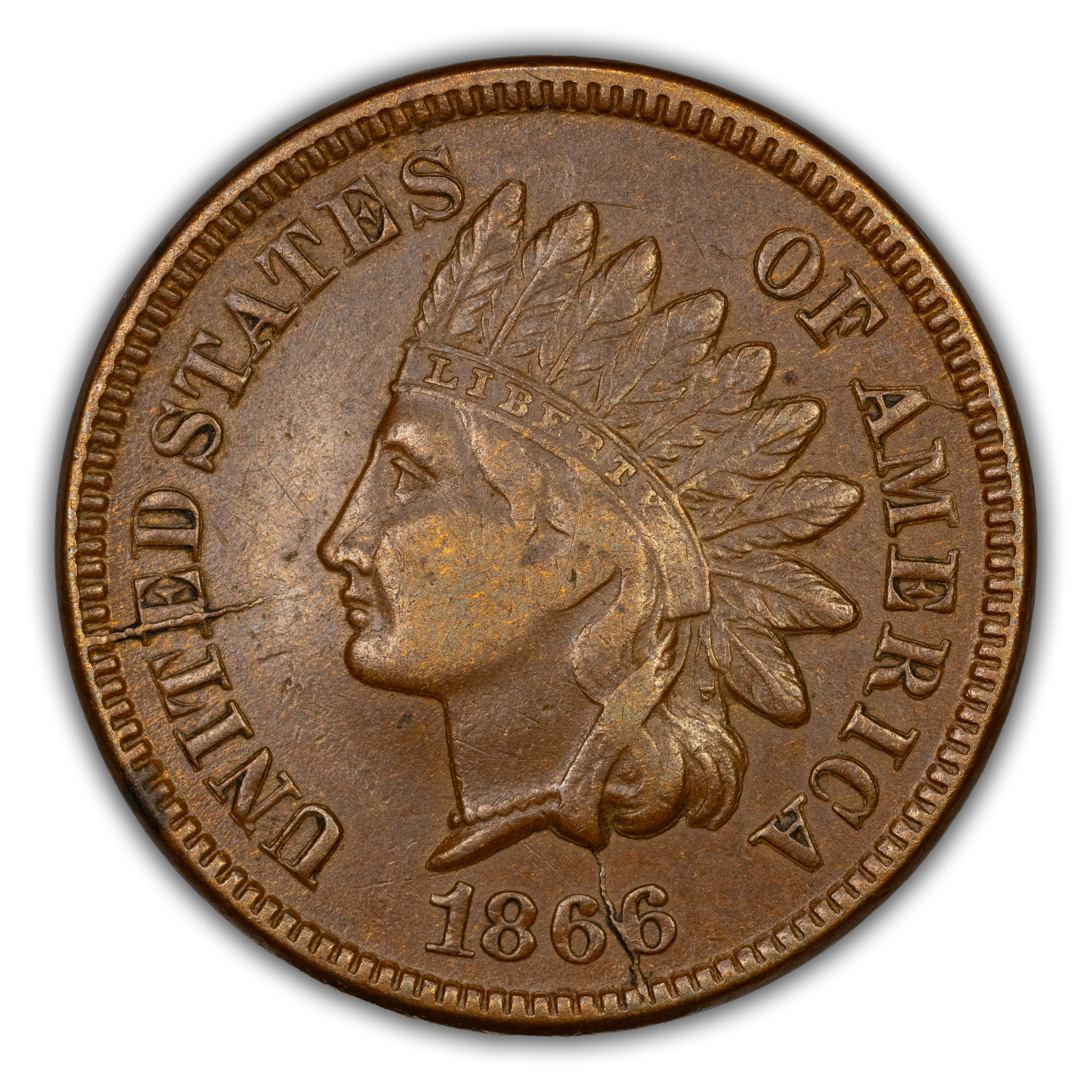 1866 1c Repunched 6/6, S-17 MS BN