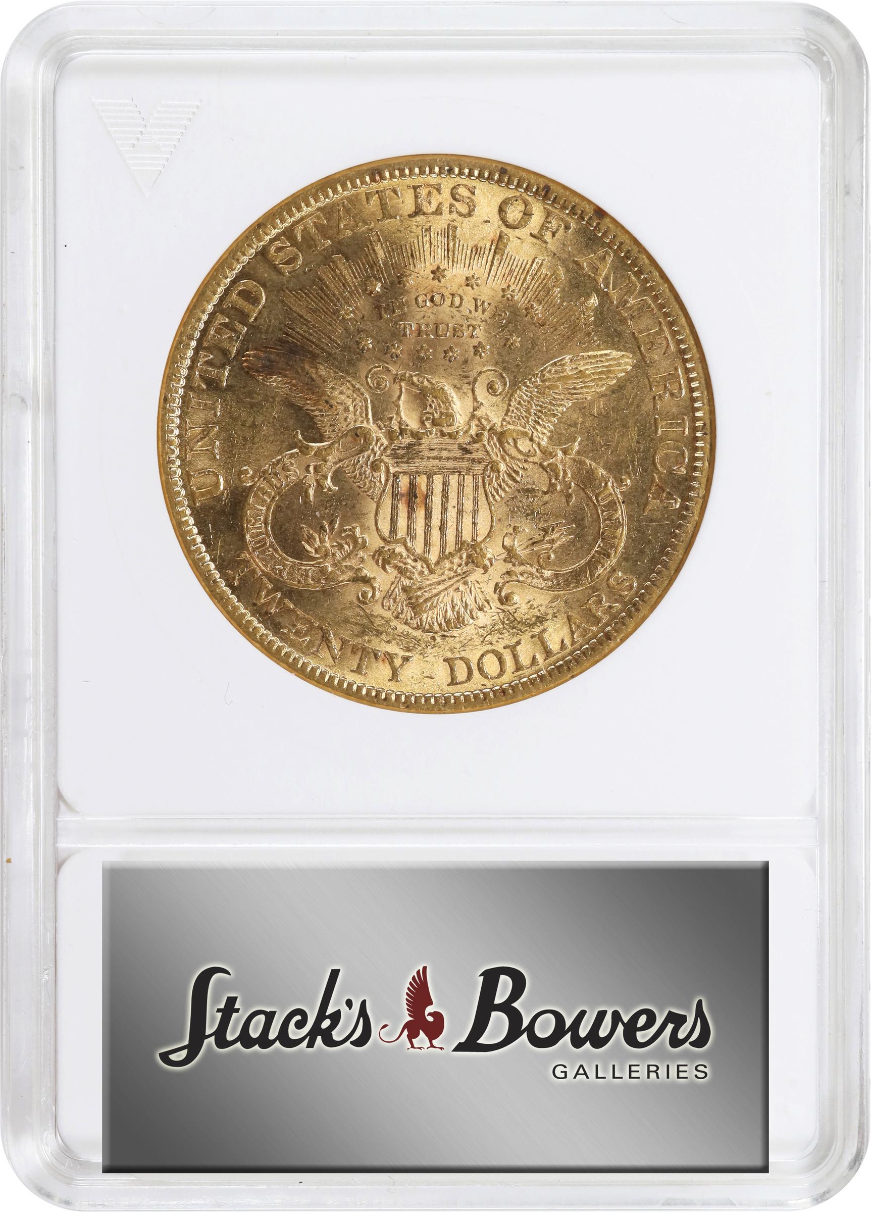 image for: 1879 Liberty Head Double Eagle. Doubled Die Reverse. AU-55 (ANACS). OH.