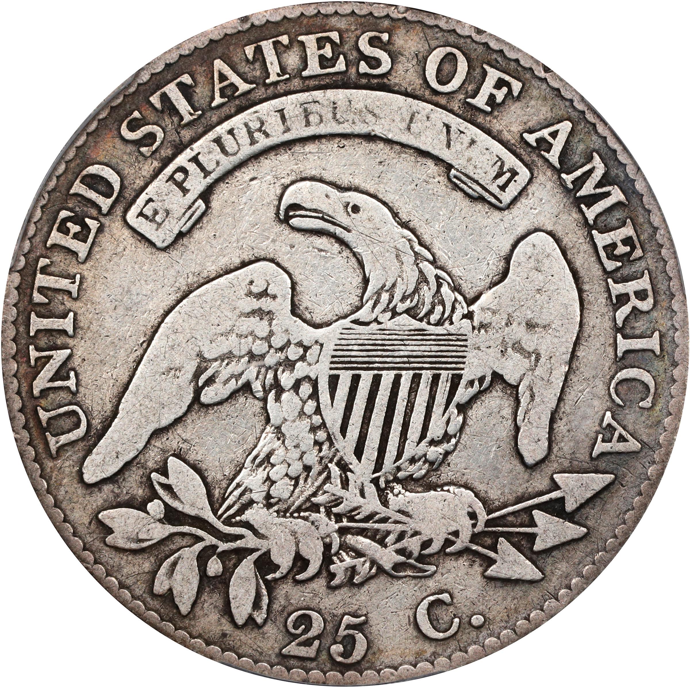 image for: 1820 Capped Bust Quarter. B-3. Rarity-3. Medium 0. VG Details--Cleaned (PCGS).