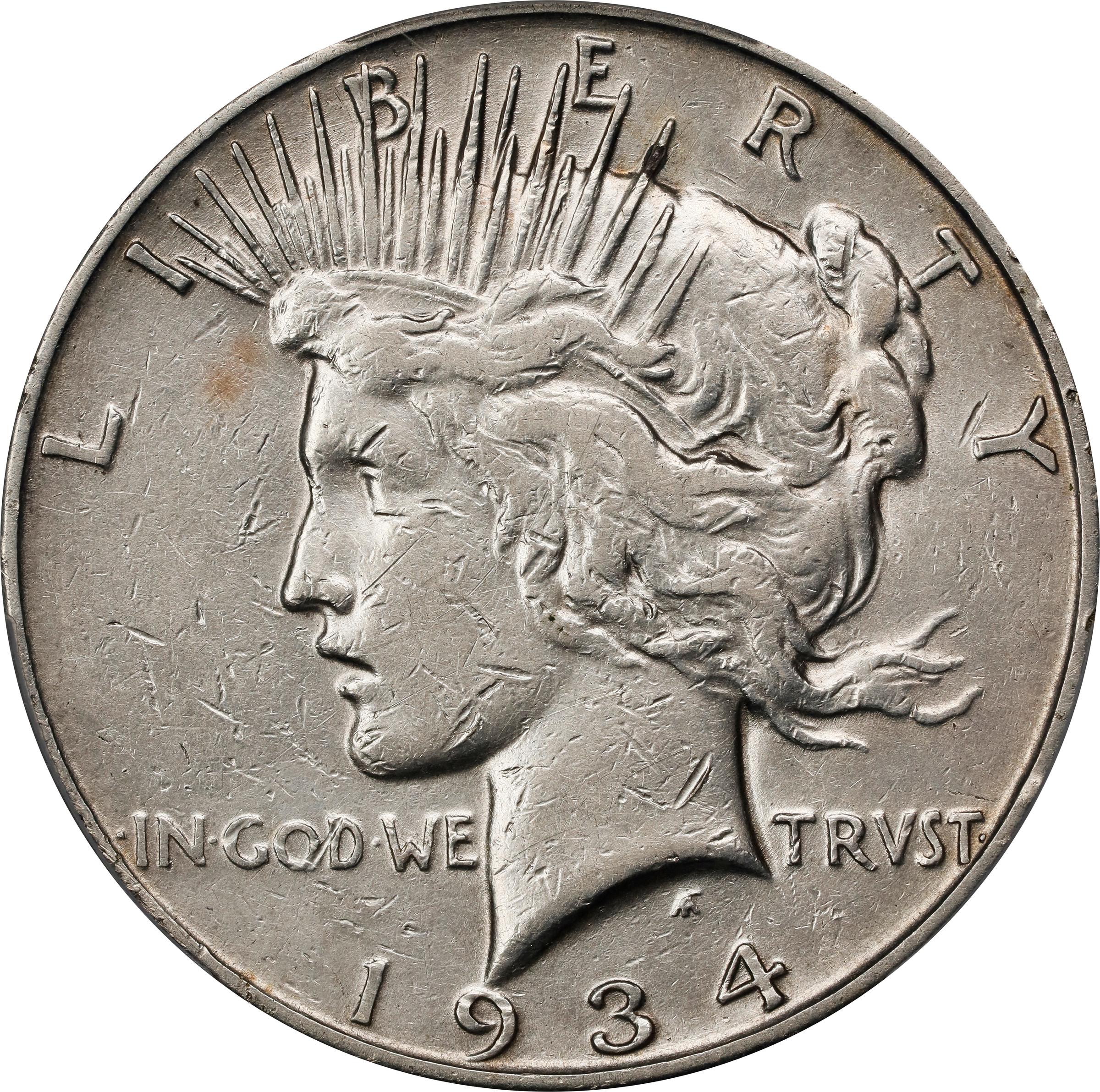 1934-S Peace Silver Dollar. VF-25 (PCGS).