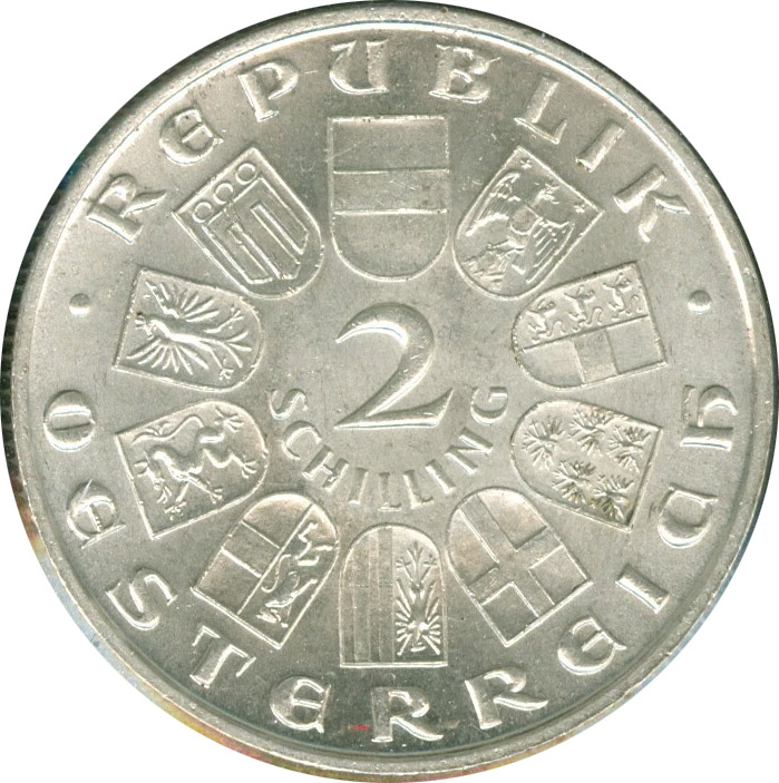 Austria 1934 2 Schilling Coin Values & Prices By Issue