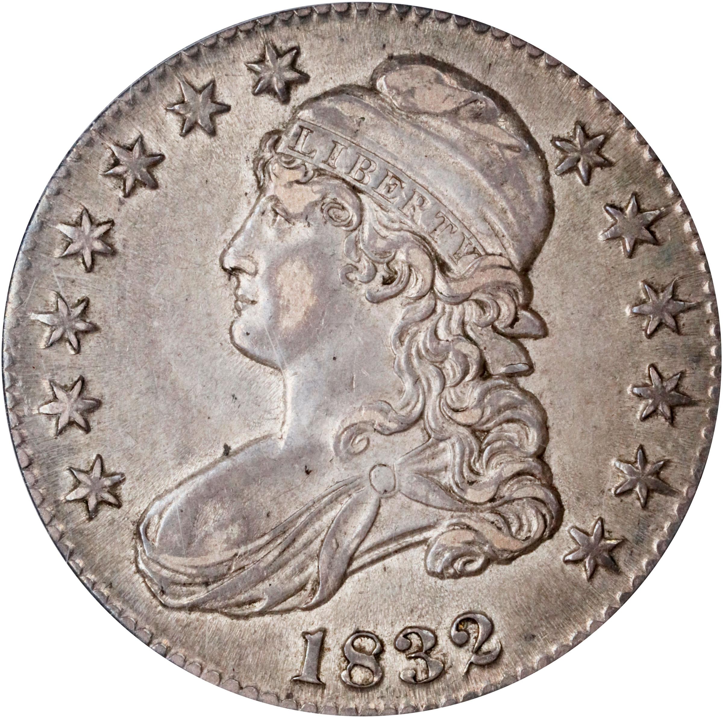 image for: 1832 Capped Bust Half Dollar. O-103. Rarity-1. Small Letters. AU-55 (PCGS).