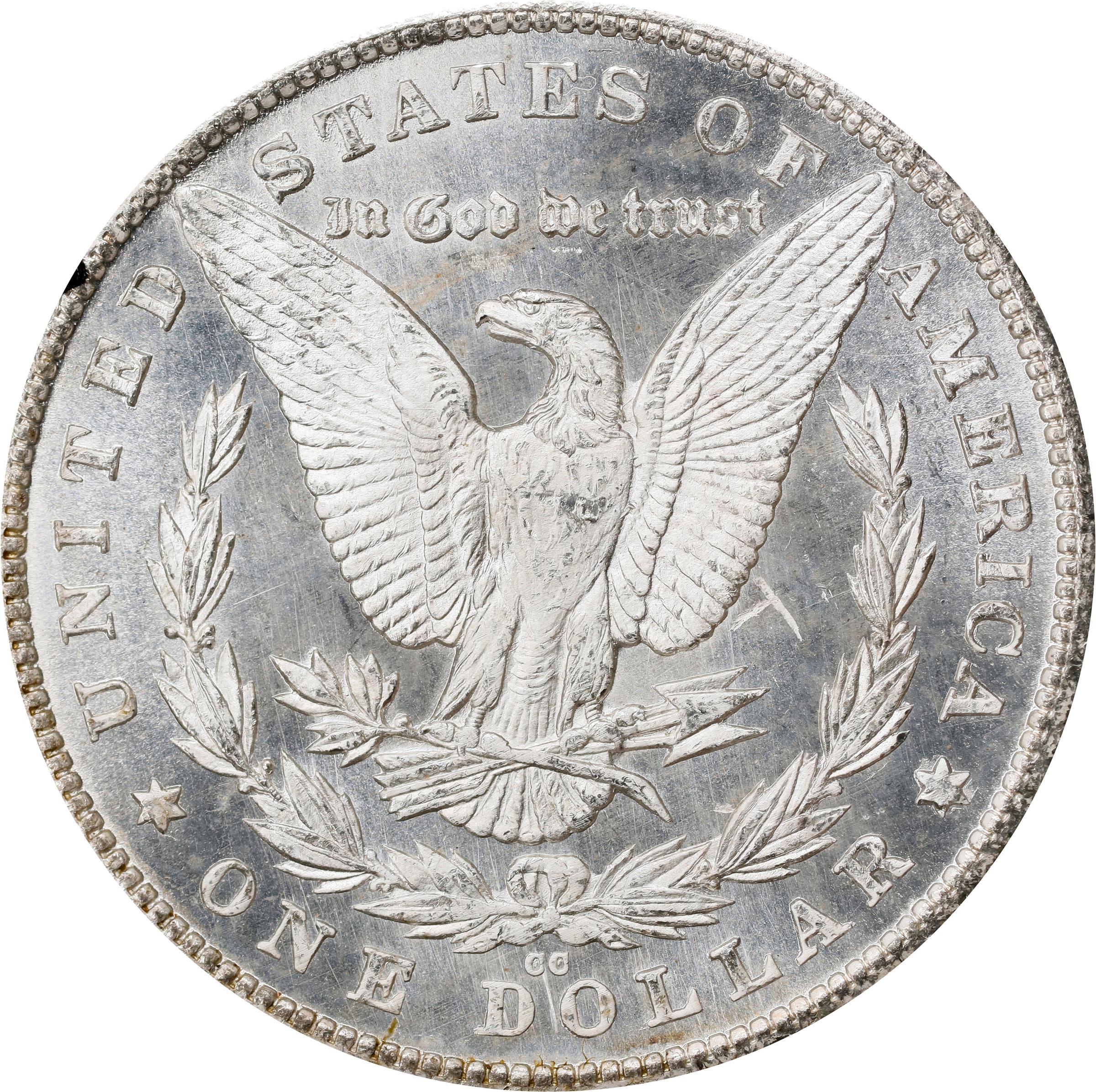 image for: 1880-CC GSA Morgan Silver Dollar. VAM-6. Top 100 Variety. Second 8/7, Spikes Overdate. MS-62 (NGC).