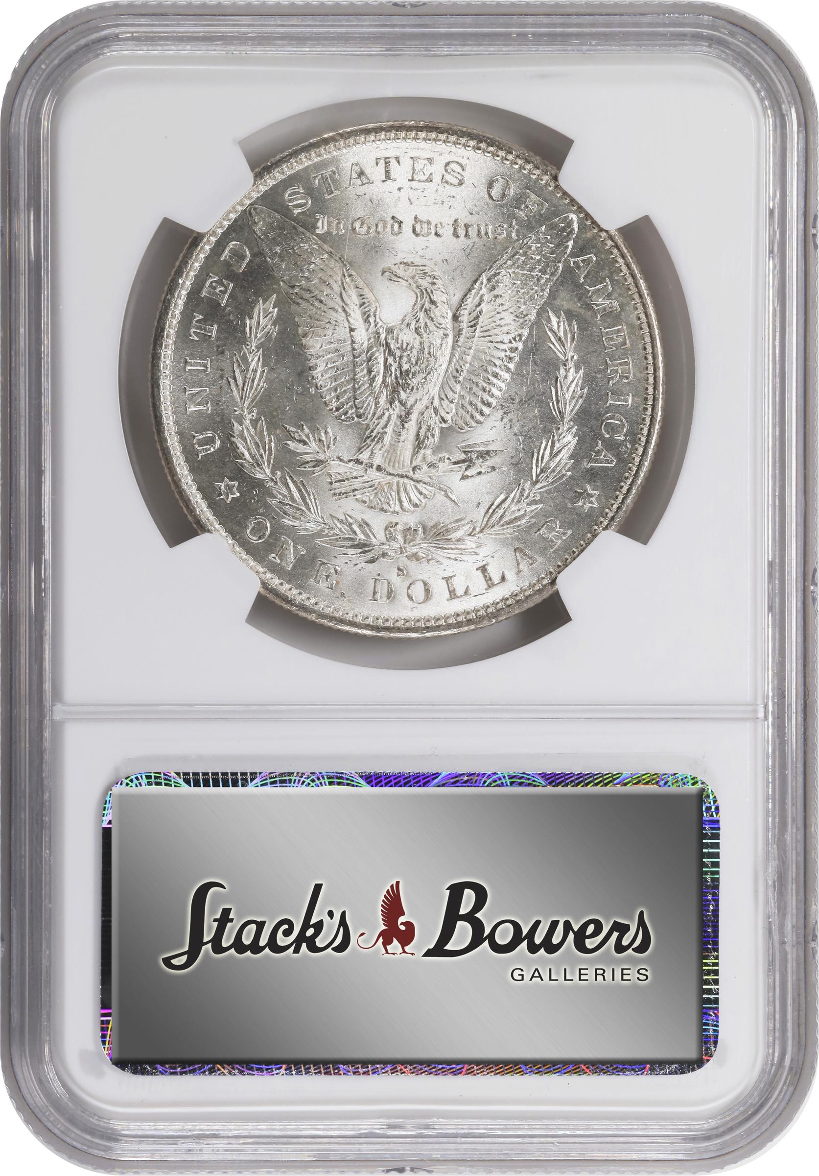 image for: 1880-S Morgan Silver Dollar. VAM-12. Hit List 40. 8/7. Checkmark, Medium S. MS-65 (NGC).