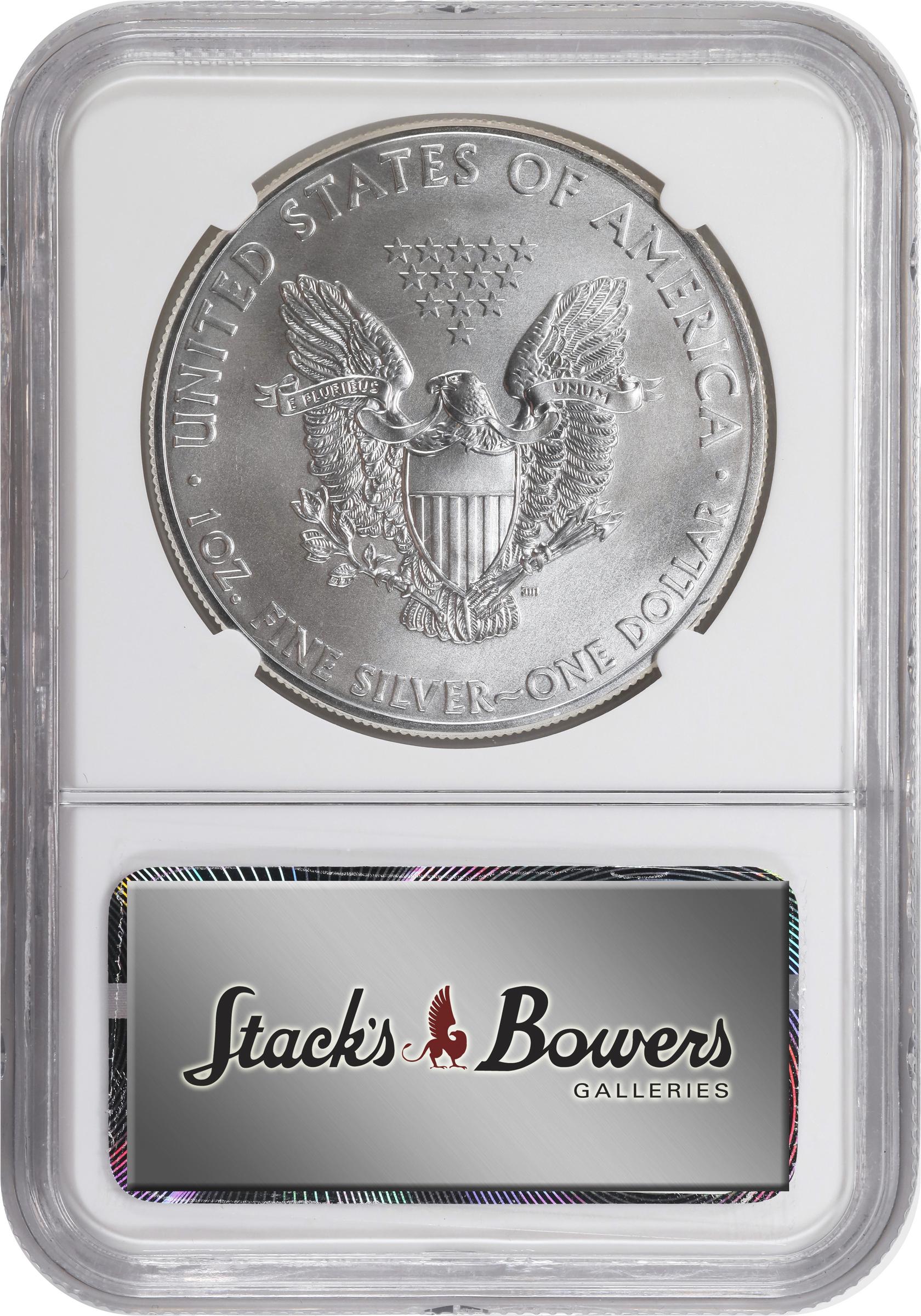 image for: 2015-(P) Silver Eagle. MS-69 (NGC). 38th Mint Director Edmund C. Moy Signature.