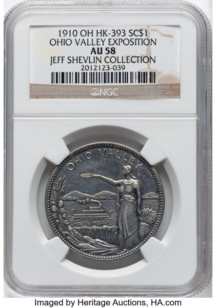 image for: 1910 Ohio Valley Exposition, Silver, HK-393, SH 17-11 S, R.6, AU58 NGC. Ex: Jeff Shevlin Collection. NGC Census: (2/7)....