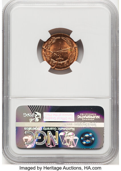 image for: (1961) 1C Confederate States of America Cent, Bashlow Restrike, Defaced Dies, Bronze, MS66 Red NGC. Breen-8013, Bertram-B861-...