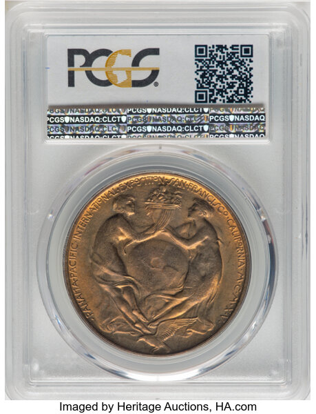 image for: 1915 Panama-Pacific Exposition, Official Medal, Bronze, HK-400, Swoger-21c-b, SH 18.1 BB, R.4, MS64 Red and Brown PCGS. ...