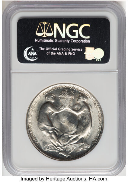 image for: 1915 Panama-Pacific Exposition, Official Medal, Silver, CA, HK-399, Swoger-21a, SH 18.1 S, R.5, MS66 NGC. NGC Census: (12/2)...