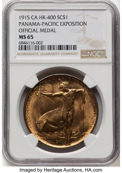 image for: 1915 Panama-Pacific Exposition, Official Medal, Bronze, CA, MS65 NGC. HK-400, Swoger-21c-b, SH 18.1 BB, R.4. NGC Census: (49...