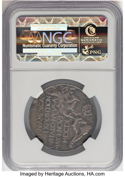 image for: 1901 Pan-American Exposition, Official Medal, Silver, NY, HK-287, SH 11-1 S, R.6, XF40 NGC....