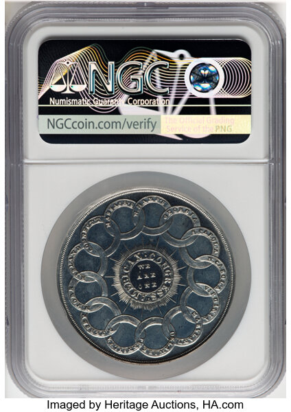 image for: (1962) Continental Dollar, Bowers Restrike, White Metal, MS66 Deep Prooflike NGC. HK-854a, W-15630, R.3. ...