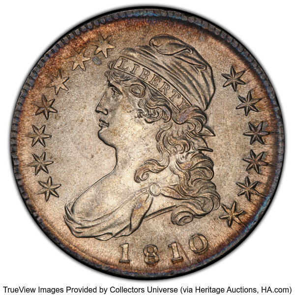 image for: 1810 50C O-105, R.2, AU58 PCGS. Mintage 1,276,276....