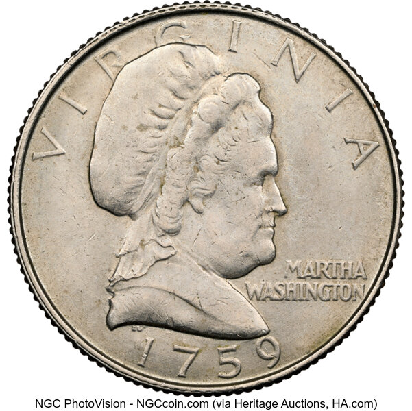 image for: (1965) 25C Martha Washington Quarter-Size Medal, Judd-2116, Pollock-2082, Low R.7, MS63 NGC. NGC Census: (0/0).  ...
