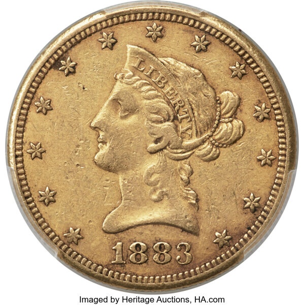 image for: 1883-CC $10 XF40 PCGS. Winter 2-C....
