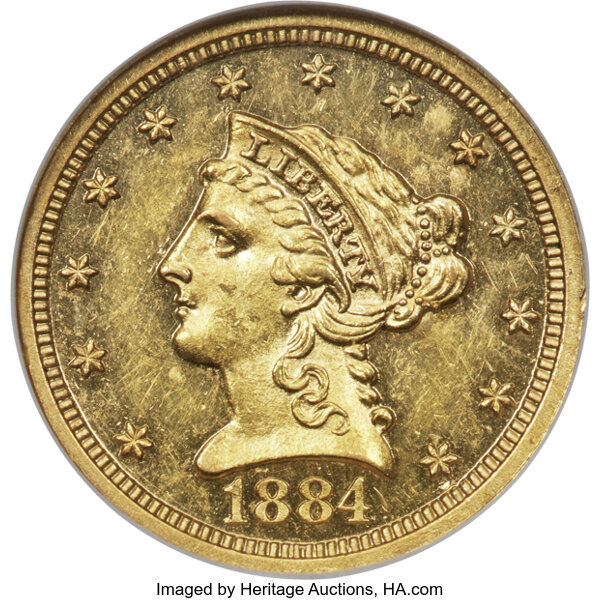 image for: 1884 $2 1/2 JD-1, High R.5, PR61 Cameo NGC....