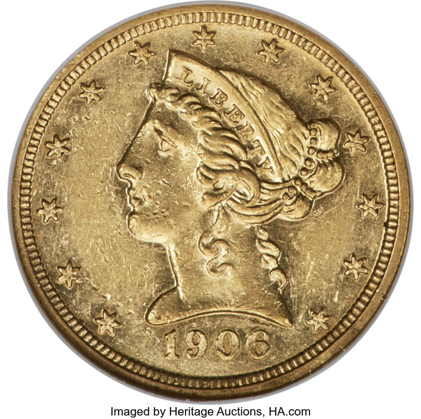image for: 1906 $5 JD-1, R.5, PR58 NGC....