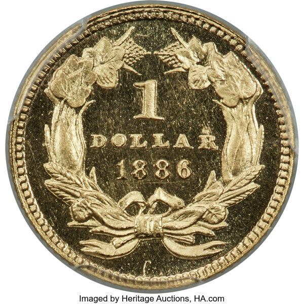 image for: 1886 G$1 Centered Date, JD-1, R.4, PR65+ Deep Cameo PCGS. CAC....