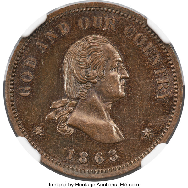 image for: 1863 2C Two Cent Piece, Judd-305, Pollock-370, Baker-37, GW-670, R.4, PR64 Brown NGC....