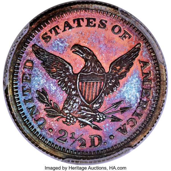 image for: 1869 $2 1/2 Quarter Eagle, Judd-769, Pollock-854, R.7, PR65 Red and Brown PCGS....