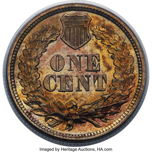 image for: 1863 1C Indian Cent, Judd-300, Pollock-360, High R.6, PR65 PCGS. Snow-PT2a....