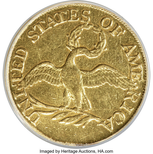 image for: 1795 $5 Small Eagle, BD-3, High R.3 -- Mount Removed, Damaged, Bent, Polished -- ANACS Details. VF20....
