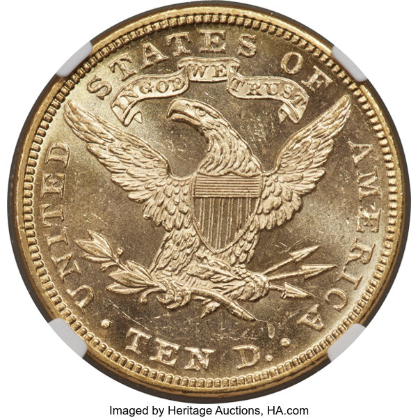 image for: 1893 $10 MS63 Prooflike NGC. CAC....