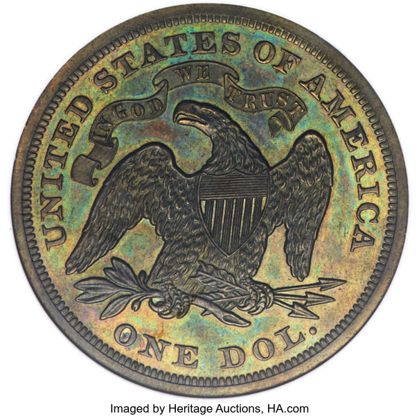 image for: 1871 $1 Silver Dollar, Judd-1148, Pollock-1290, R.6, PR64 Brown NGC....