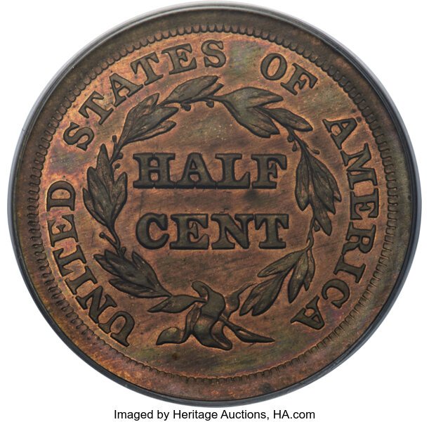 image for: 1856 E1/2C Half Cent, Judd-177, Pollock-205, R.5, PR64 PCGS....
