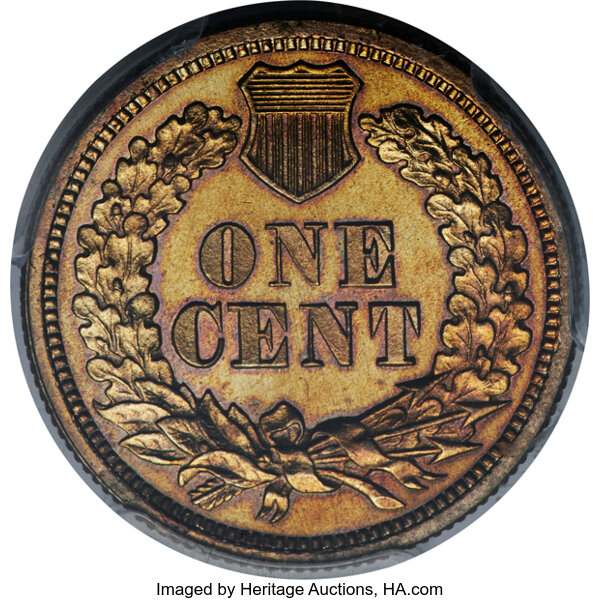 image for: 1863 1C Indian Cent, Judd-300, Pollock-360, High R.6, PR64 PCGS. CAC. Snow-PT2a....