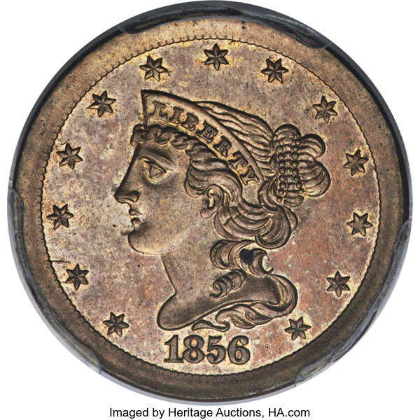 image for: 1856 E1/2C Half Cent, Judd-177, Pollock-205, R.5, PR64 PCGS....