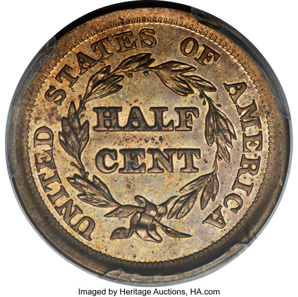 image for: 1856 E1/2C Half Cent, Judd-177, Pollock-205, R.5, PR64 PCGS....