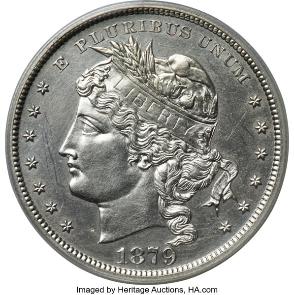 image for: 1879 $1 Goloid Metric Dollar, Judd-1626, Pollock-1822, R.4, PR60 PCGS....