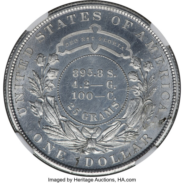 image for: 1879 $1 Metric Dollar, Judd-1624, Pollock-1820, High R.7, PR63 Cameo NGC....