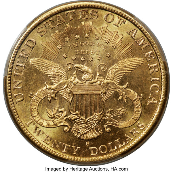 image for: 1899-S $20 MS64+ Prooflike PCGS. CAC....