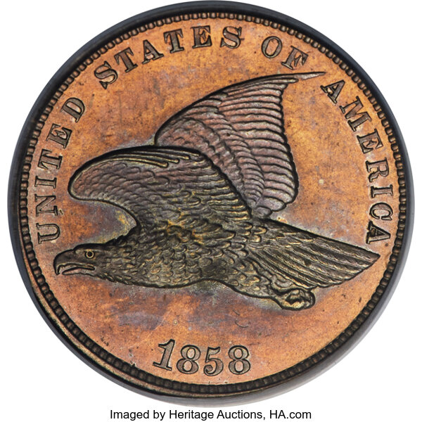 image for: 1858 P1C Flying Eagle Cent, Judd-192, Pollock-235, Snow-PT13, R.5, PR64 PCGS. CAC....