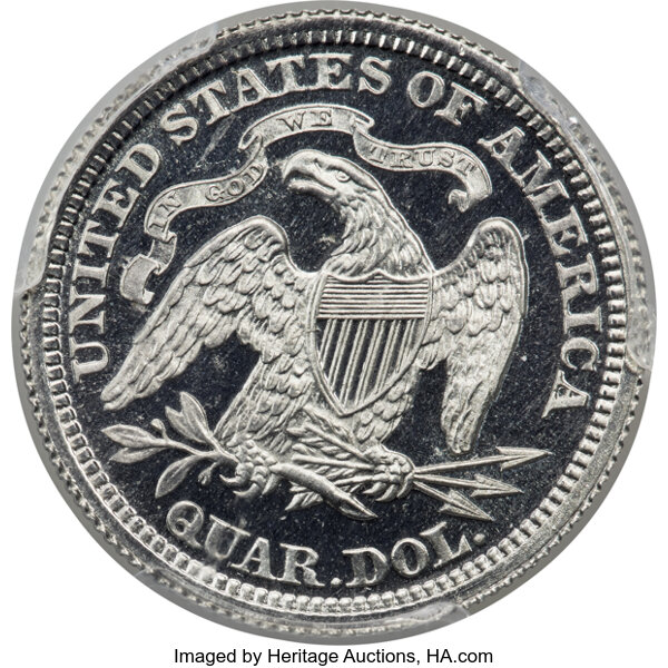 image for: 1875 25C Quarter Dollar, Judd-1417, Pollock-1560, R.8, PR63 Deep Cameo PCGS....