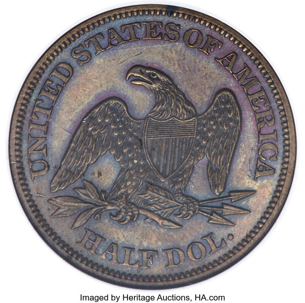 image for: 1865 50C Half Dollar, Judd-432, Pollock-505, Low R.7, MS66 Brown NGC....