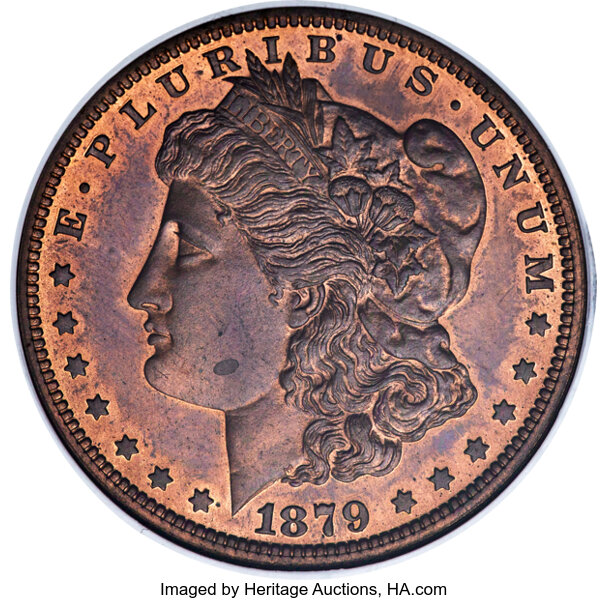 image for: 1879 $1 Morgan Dollar, Judd-1616, Pollock-1812, High R.6, PR65 Red and Brown NGC. CAC....