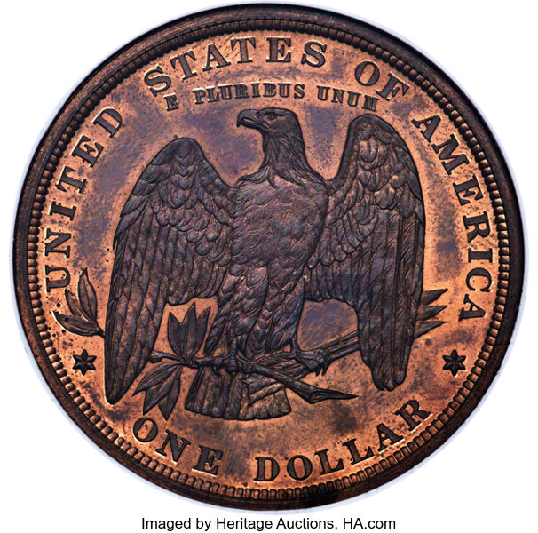 image for: 1879 $1 Morgan Dollar, Judd-1616, Pollock-1812, High R.6, PR65 Red and Brown NGC. CAC....