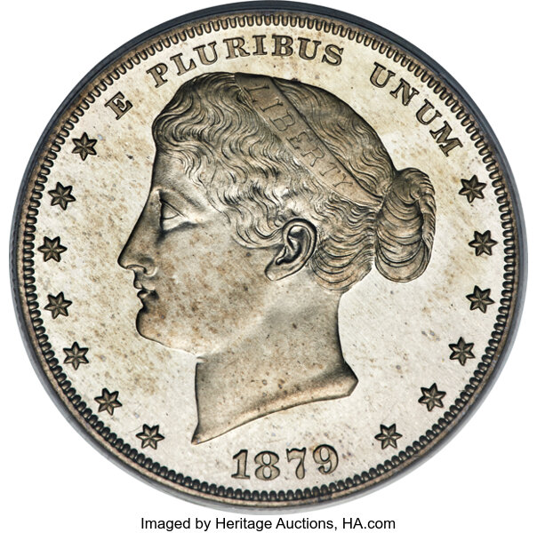 image for: 1879 $1 Metric Dollar, Judd-1622, Pollock-1818, Low R.7, PR66 Cameo PCGS. CAC....