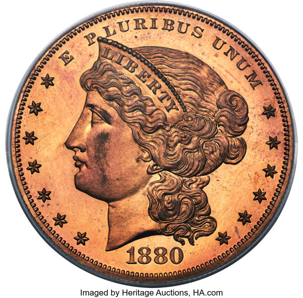 1880 P$1 Copper, J-1646 PR RD