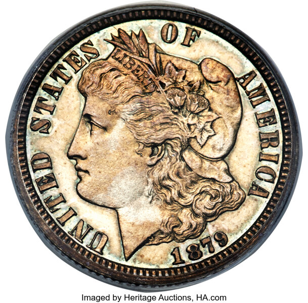 image for: 1879 10C Morgan Dime, Judd-1588, Pollock-1781, High R.6, PR64 PCGS. CAC....