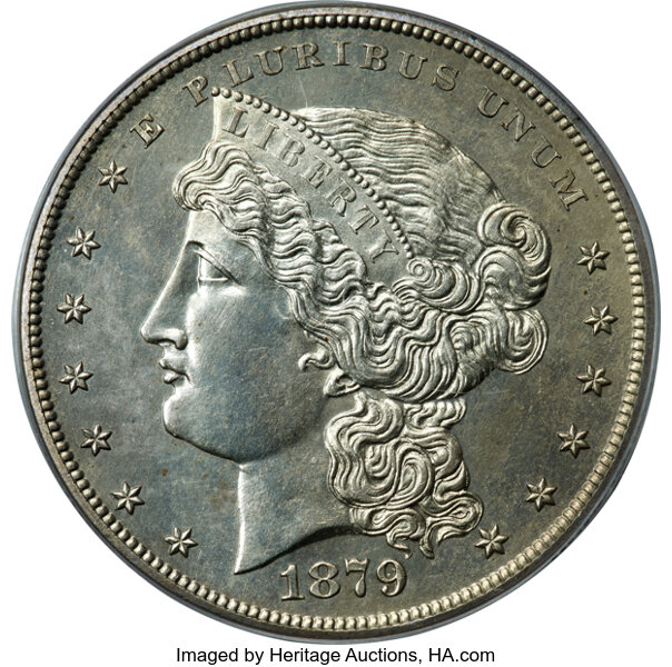 image for: 1879 $1 Metric Dollar, Judd-1618, Pollock-1813, R.5, PR64 PCGS....