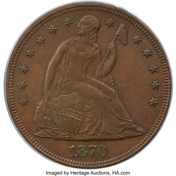 image for: 1870 $1 Dollar, Judd-1020, Pollock-1155, Low R.7, PR64 Brown PCGS....