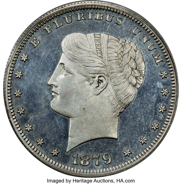 image for: 1879 $1 Goloid Metric Dollar, Judd-1633, Pollock-1830, High R.7, PR64 Cameo PCGS....