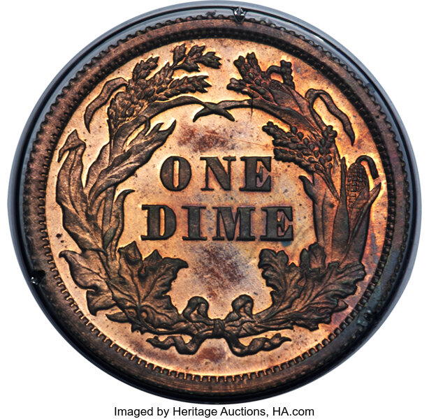 image for: 1871 10C Ten Cents, Judd-1087, Pollock-1223, R.7, PR65 Red PCGS....