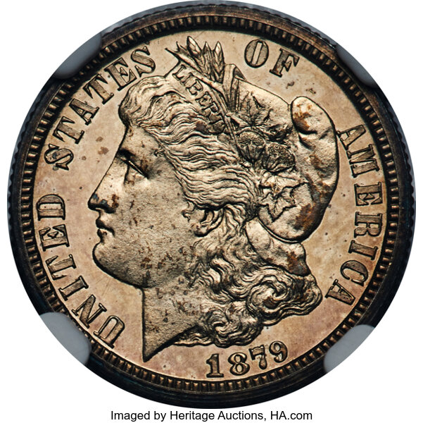 image for: 1879 10C Morgan Ten Cents, Judd-1586, Pollock-1779, High R.6, PR65 NGC....