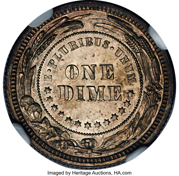 image for: 1879 10C Morgan Ten Cents, Judd-1586, Pollock-1779, High R.6, PR65 NGC....